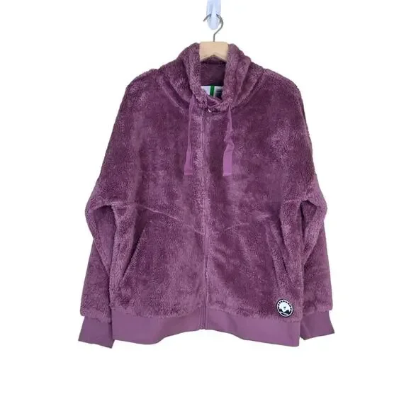 Spyder Womens L Bailey Faux Shearling Jacket in Tulipwood Purple NEW - Picture 2 of 11